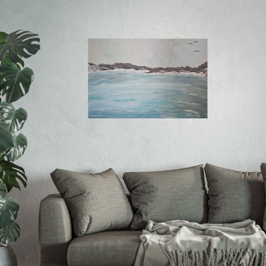 Coastal Calm Fine Art Poster — Tranquil Ocean Landscape Wall Art