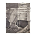 Sherpa-style blanket close-up of gray acoustic guitar print, including body and sound hole