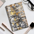 Abstract Gold & Charcoal Spiral Journal — Rustic Modern Notebook for Notes & Sketches