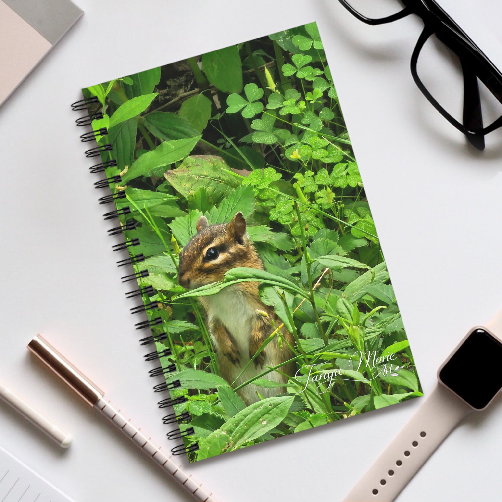 Chipmunk in the Green: Spiral Journal – Nature Photography Notebook