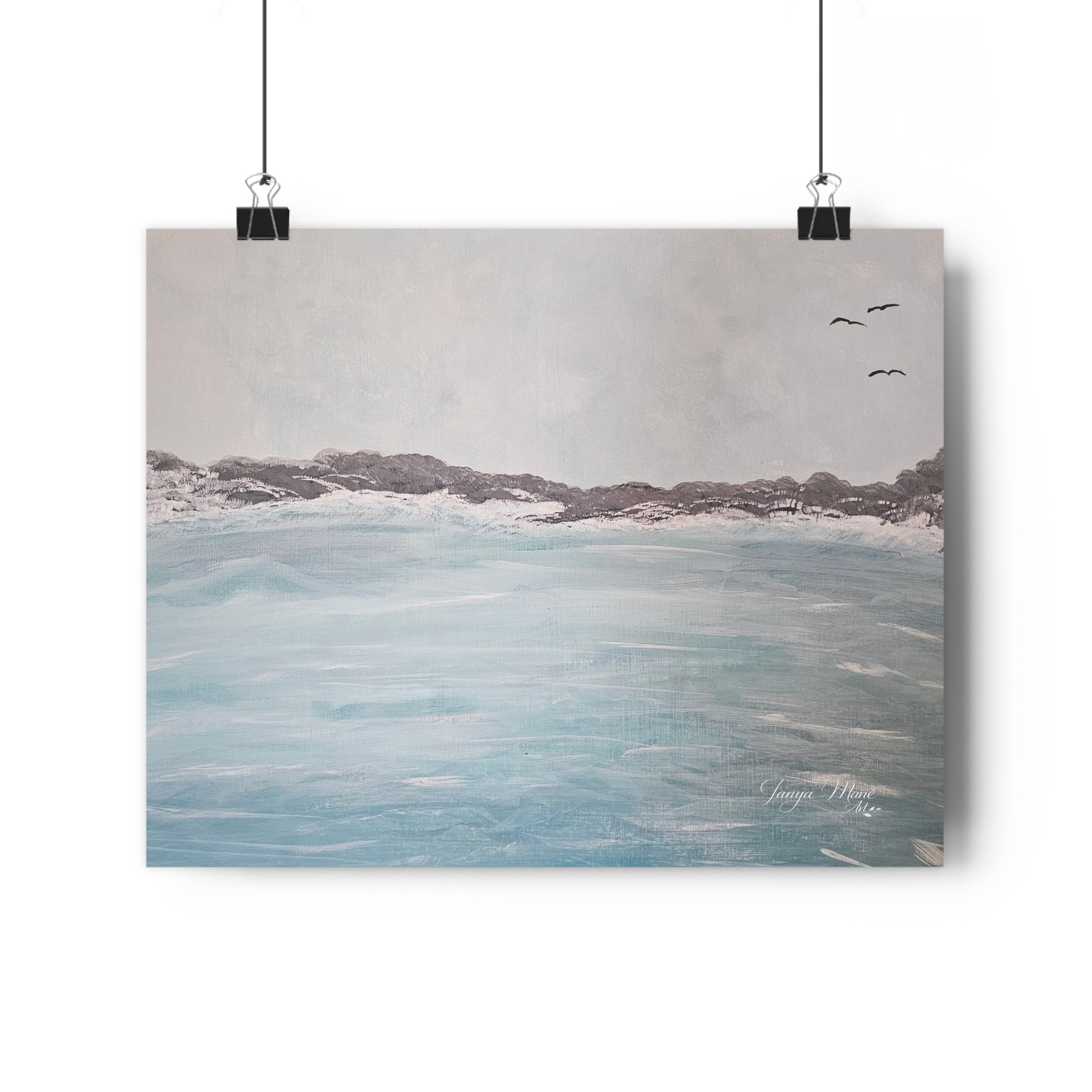 Seaside Calm Giclée Art Print – Soft Coastal Ocean Landscape