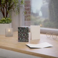 Bubble Pattern Greeting Card — Hand-Painted Colorful Bubbles on Charcoal Background (Blank Inside)
