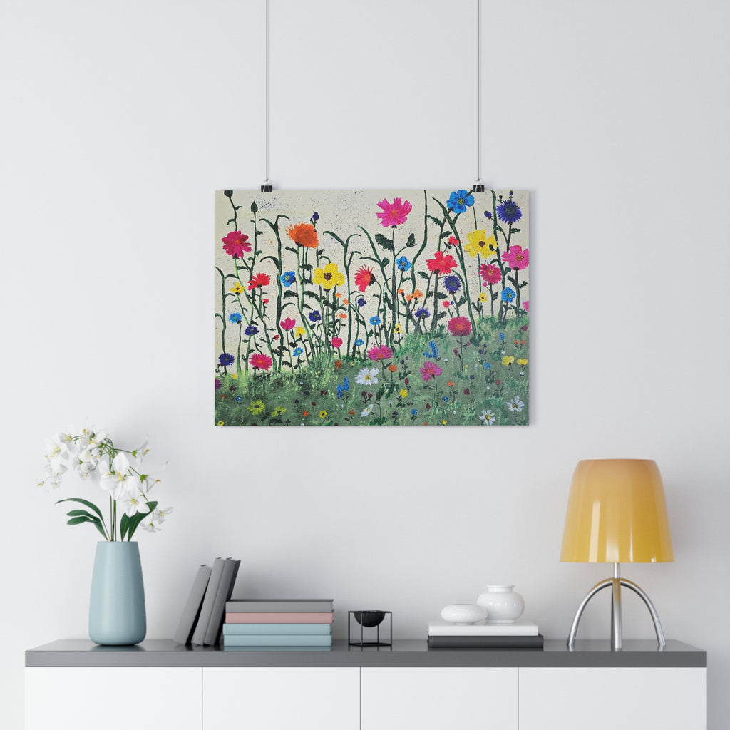 Giclée Art Print — Colorful Wildflower Meadow Wall Art
