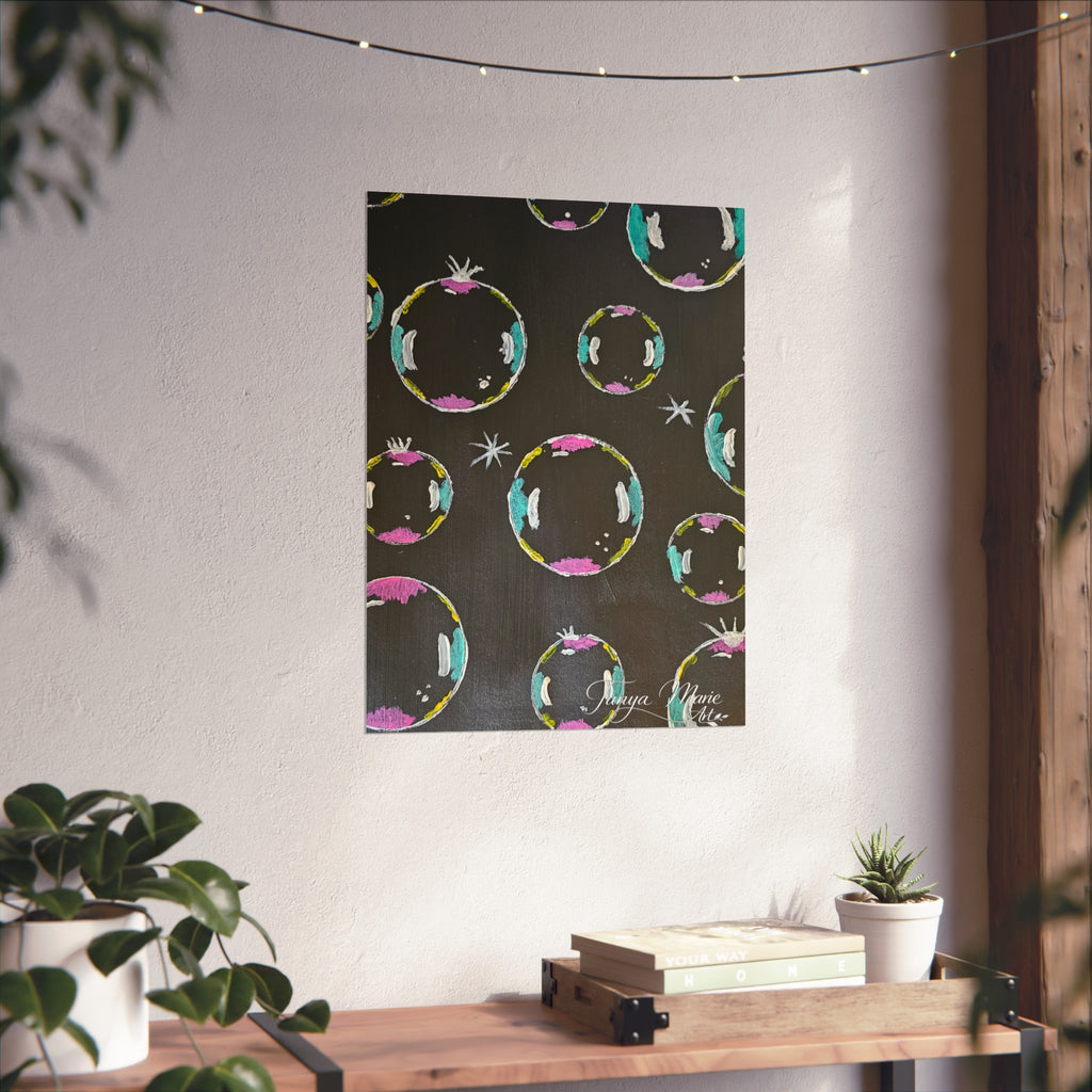 Fine Art Poster — Colorful Bubble Abstract Wall Art Print